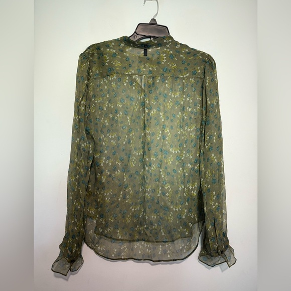 RAG & BONE Susan Long Sleeve Silk Chiffon Blouse Long Sleeve Size Large - Picture 7 of 7